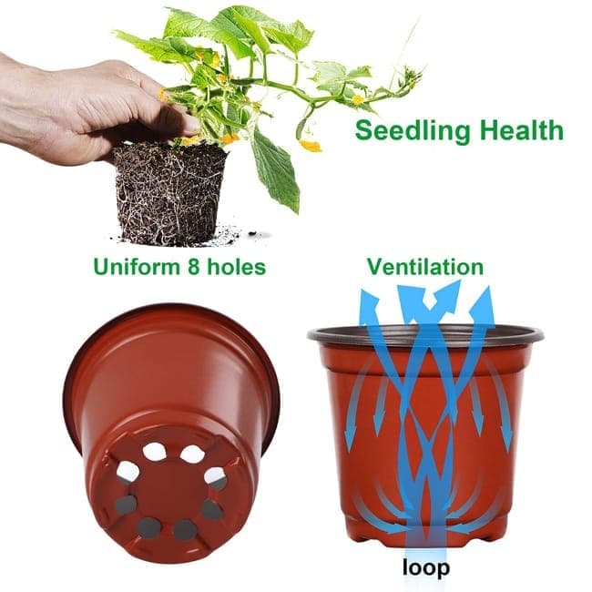 100pcs Reusable Plastic Planting Pots for Indoor and Outdoor Flower Growing, 110mm