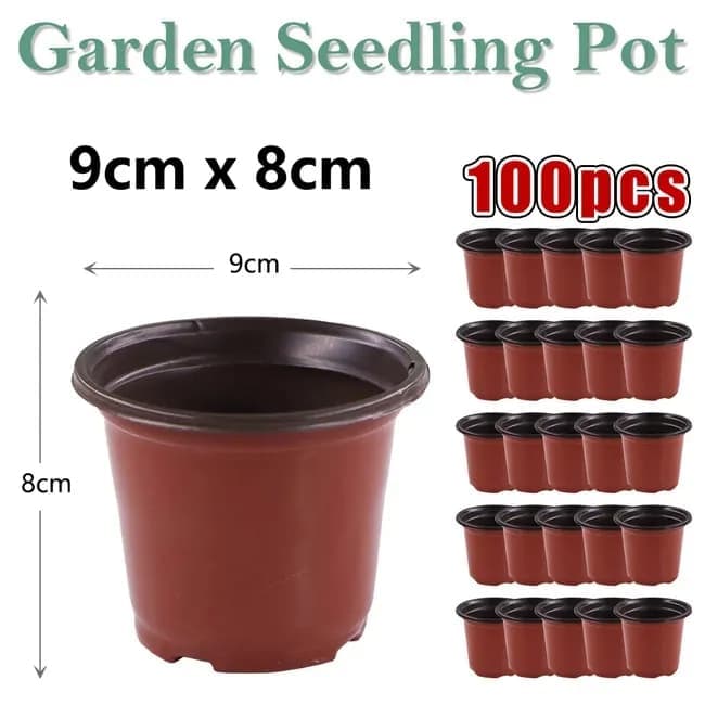 100pcs Reusable Plastic Planting Pots for Indoor and Outdoor Flower Growing, 90mm