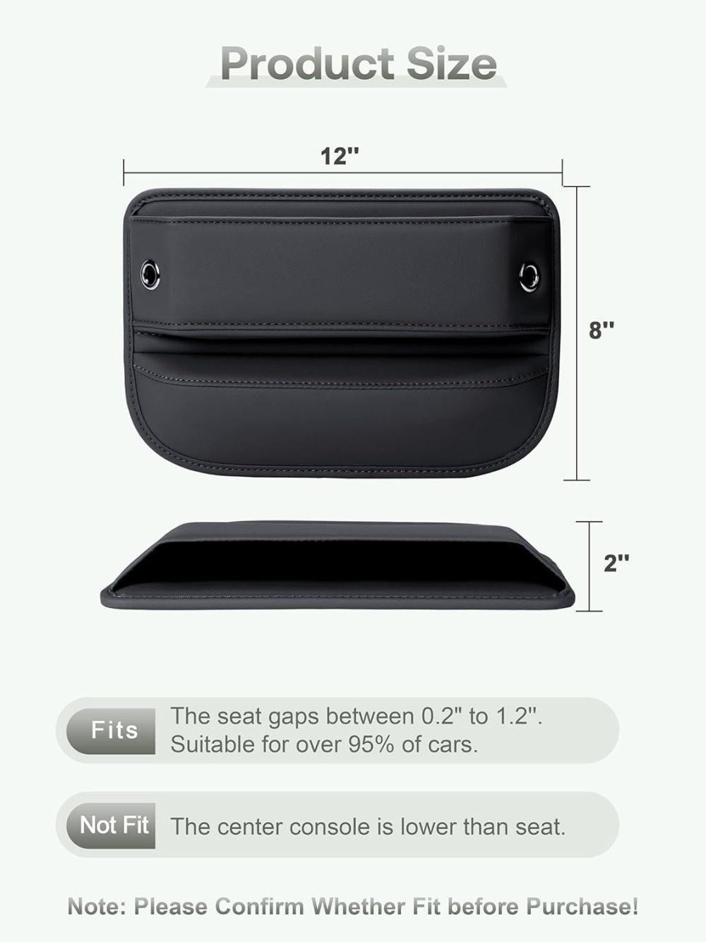 2-Pack Universal Car Storage Leather Bags, Brown/Black, Compatible with All Vehicles