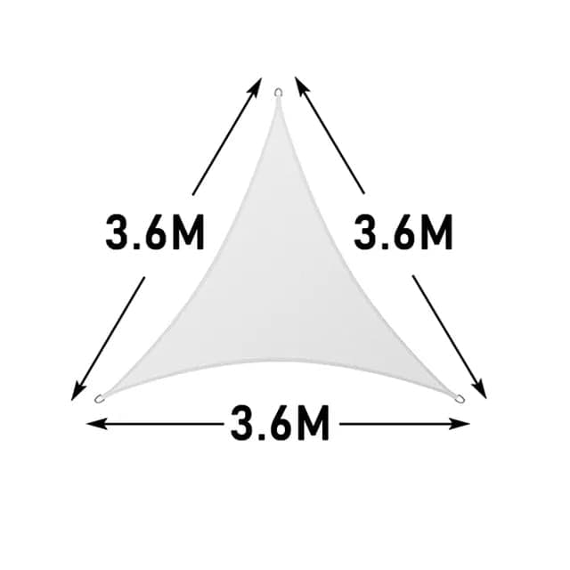 3.6x3.6x3.6m Waterproof Outdoor Triangular Sun Sail UV Protective Shade Net for Camping Garden Terrace and Pool, Light Gray