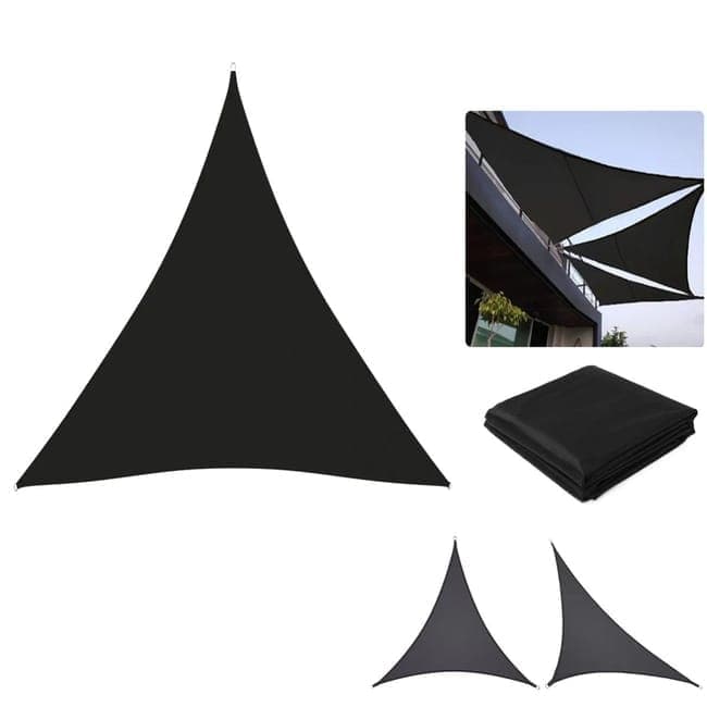 3.6x3.6x3.6m Waterproof Outdoor Triangular Sun Sail UV-Protective Shade Net for Camping Garden Terrace and Pool, Dark yellow