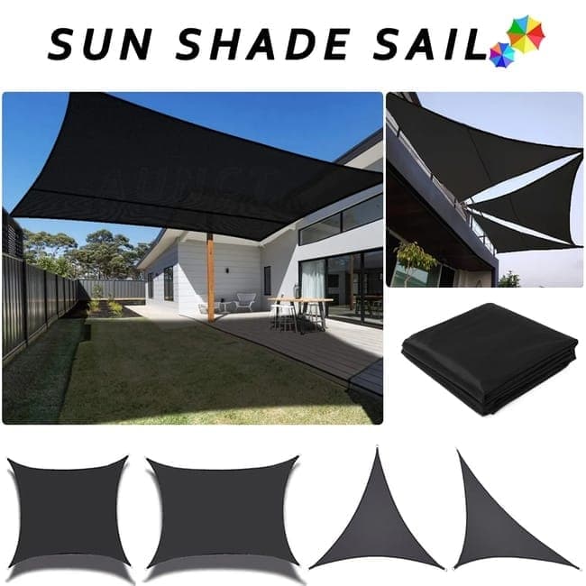 3.6x3.6x3.6m Waterproof Outdoor Triangular Sun Sail UV-Protective Shade Net for Camping Garden Terrace and Pool, Dark yellow