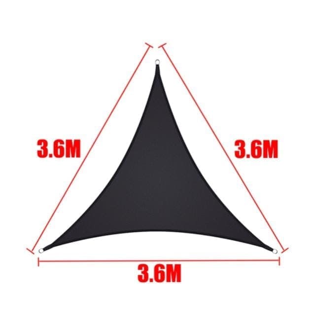 3.6x3.6x3.6m Waterproof Outdoor Triangular Sun Sail UV-Protective Shade Net for Camping Garden Terrace and Pool, Dark yellow