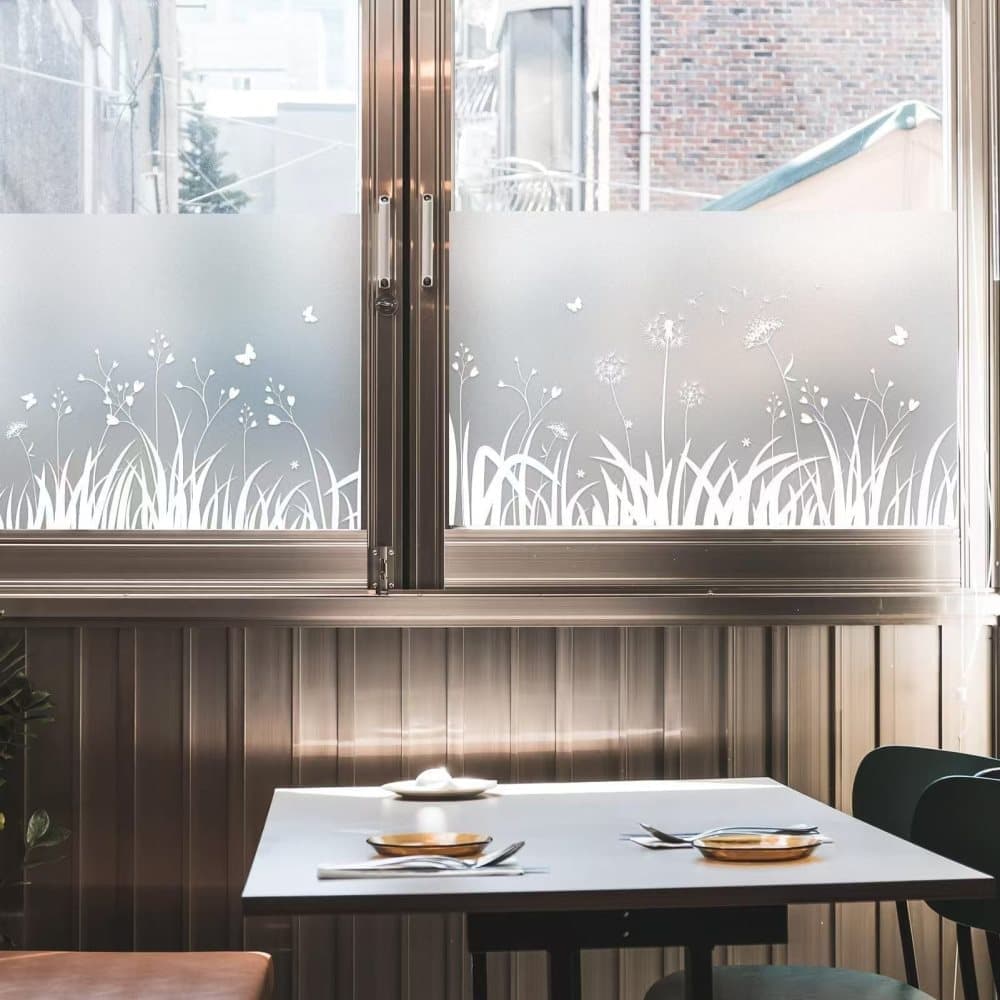 Dandelion Window Film Privacy Protection UV Blocking for Bathroom, 45cm x 200cm