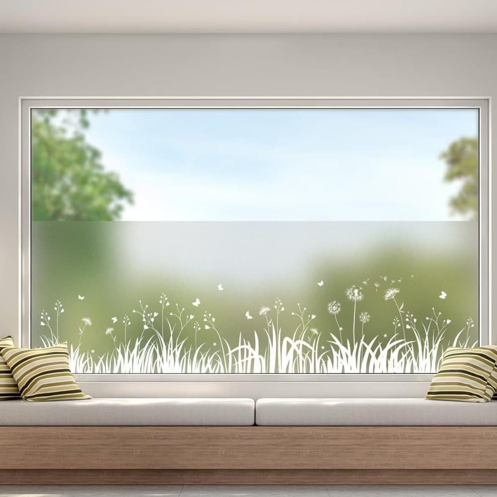 Dandelion Window Film Privacy Protection UV Blocking for Bathroom, 45cm x 200cm
