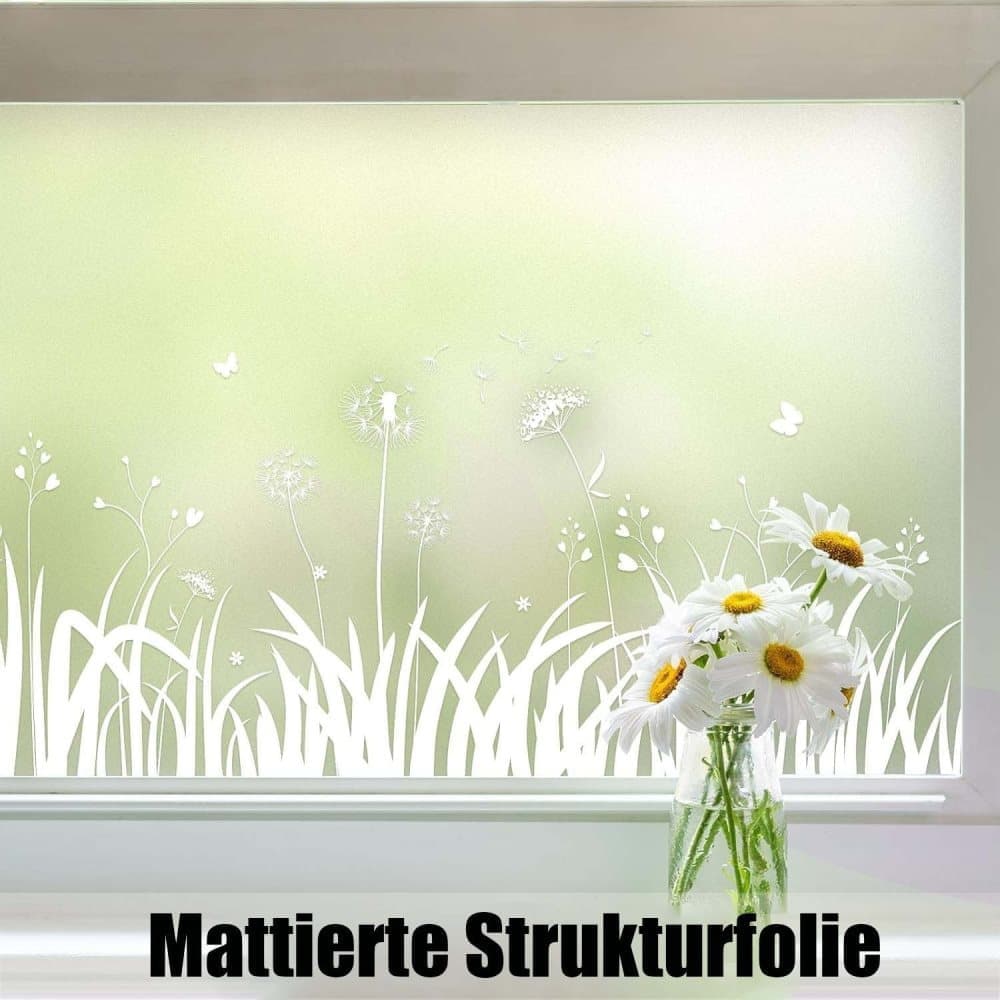 Dandelion Window Film Privacy Protection UV Blocking for Bathroom, 45cm x 200cm