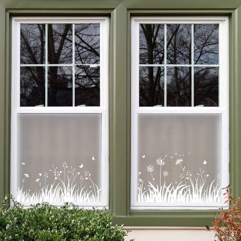 Dandelion Window Film Privacy Protection UV Blocking for Bathroom, 45cm x 200cm