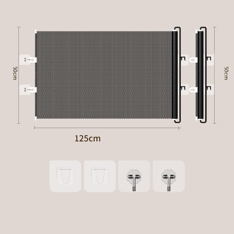 Retractable Safety Gate for Dogs, 50x125cm, Compatible with Doorways and Stairs