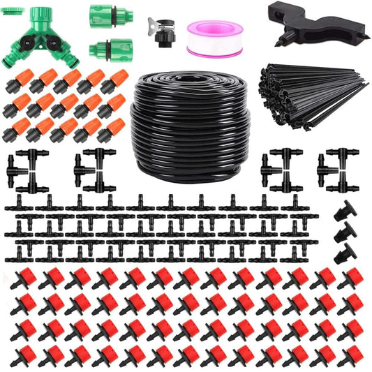 50m Automatic Drip Irrigation System for Garden Greenhouse, Lawn, Terrace, Compatible with Most Brands