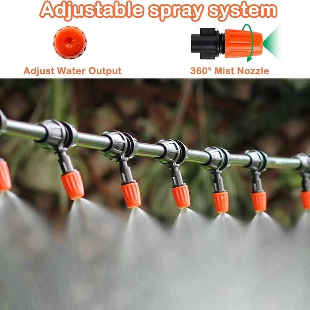 50m Automatic Drip Irrigation System for Garden Greenhouse, Lawn, Terrace, Compatible with Most Brands