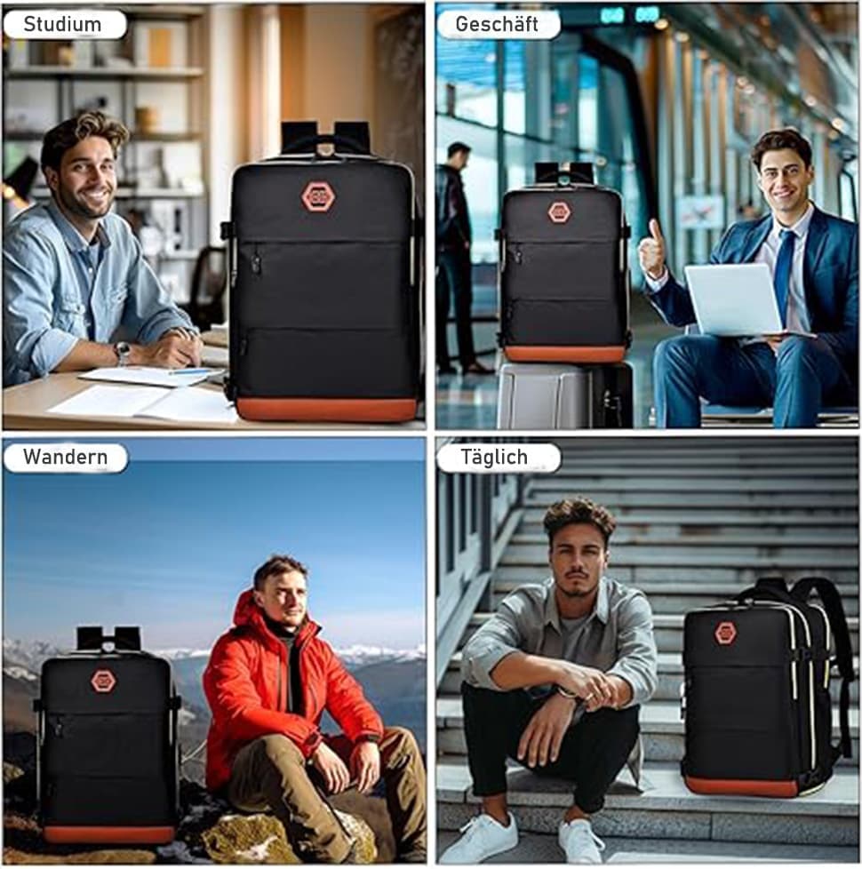 28L Multifunctional Backpack with Shoe Compartment for School Travel Work, Gray, 28x19x42 cm