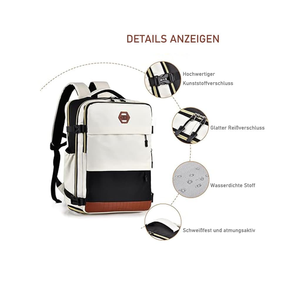 Multifunctional Backpack with Shoe Compartment for School Travel and Work, 28x19x42 cm, Green