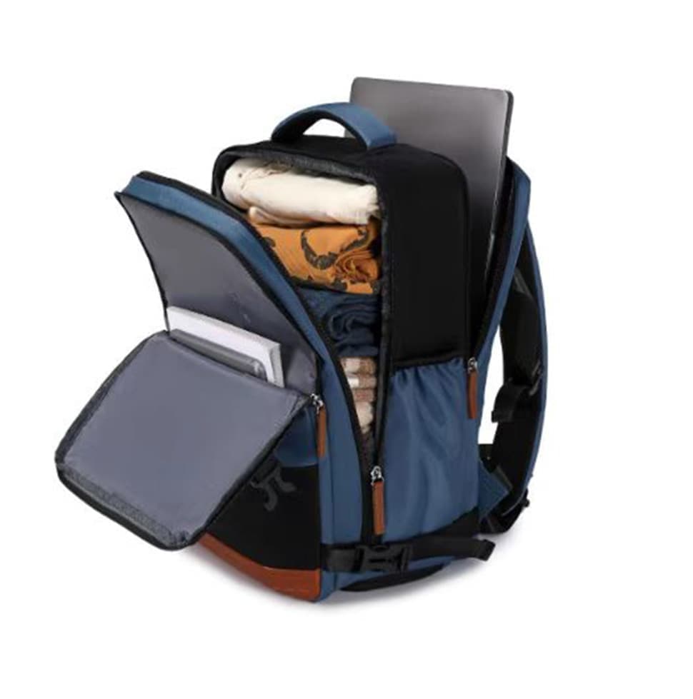 28L Multifunctional Backpack with Shoe Compartment for School Travel Work, 28x19x42cm, Blue