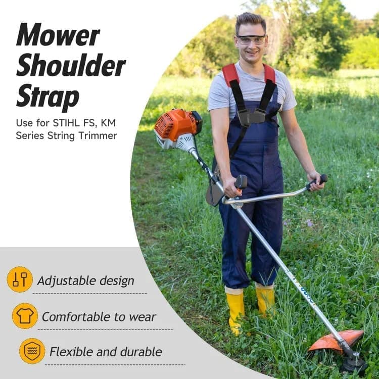 Adjustable Nylon Trimmer Strap, Compatible with Grass Trimmer and Leaf Blower, Dark Red