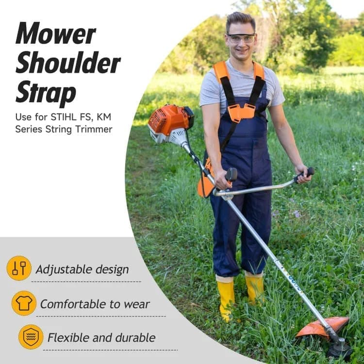 Adjustable Nylon Trimmer Strap for Grass Trimmer and Leaf Blower, Orange