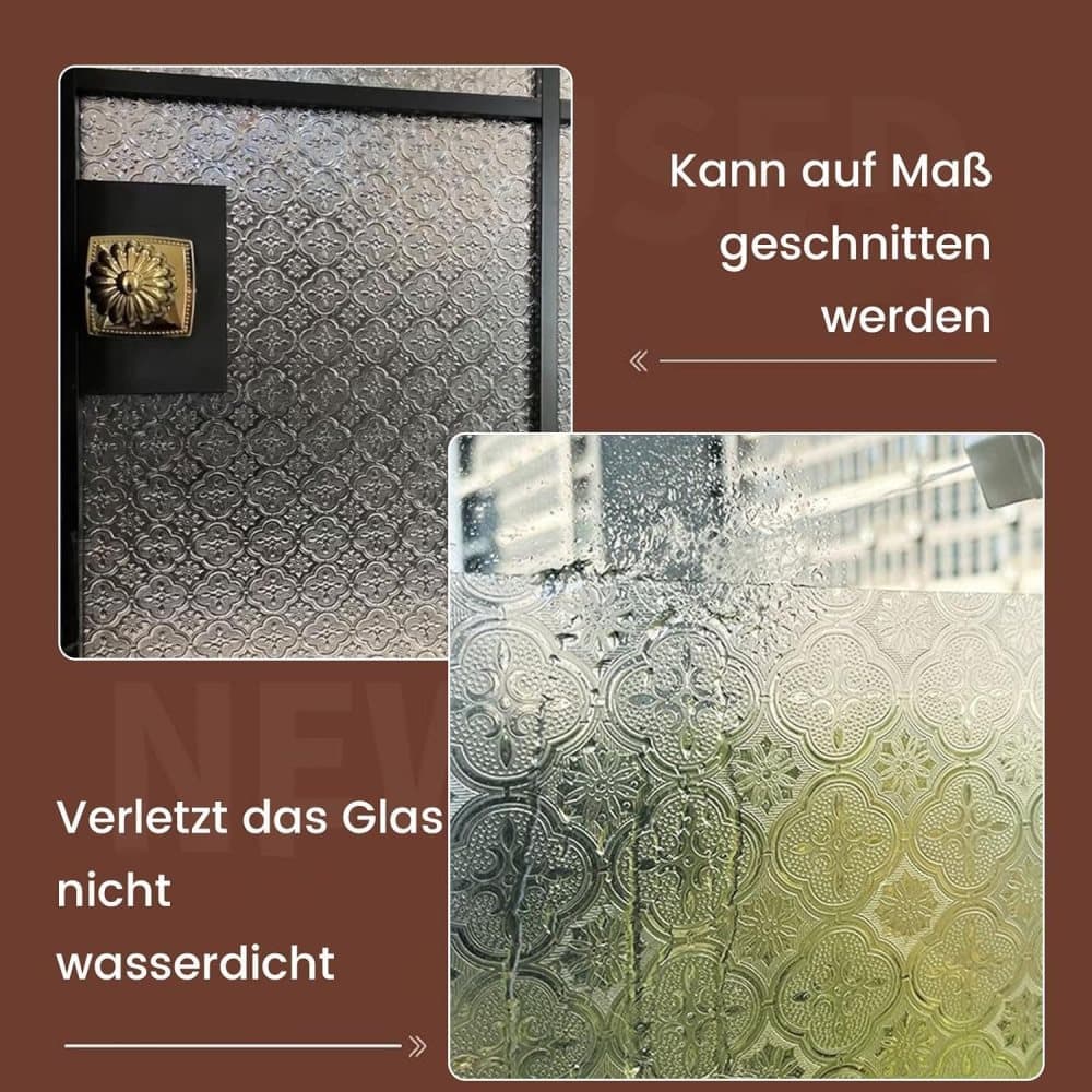 50cmx3m 3D Window Film Self-Adhesive Privacy UV Heat Protection Decorative Reusable for Bathroom Home and Office Glass