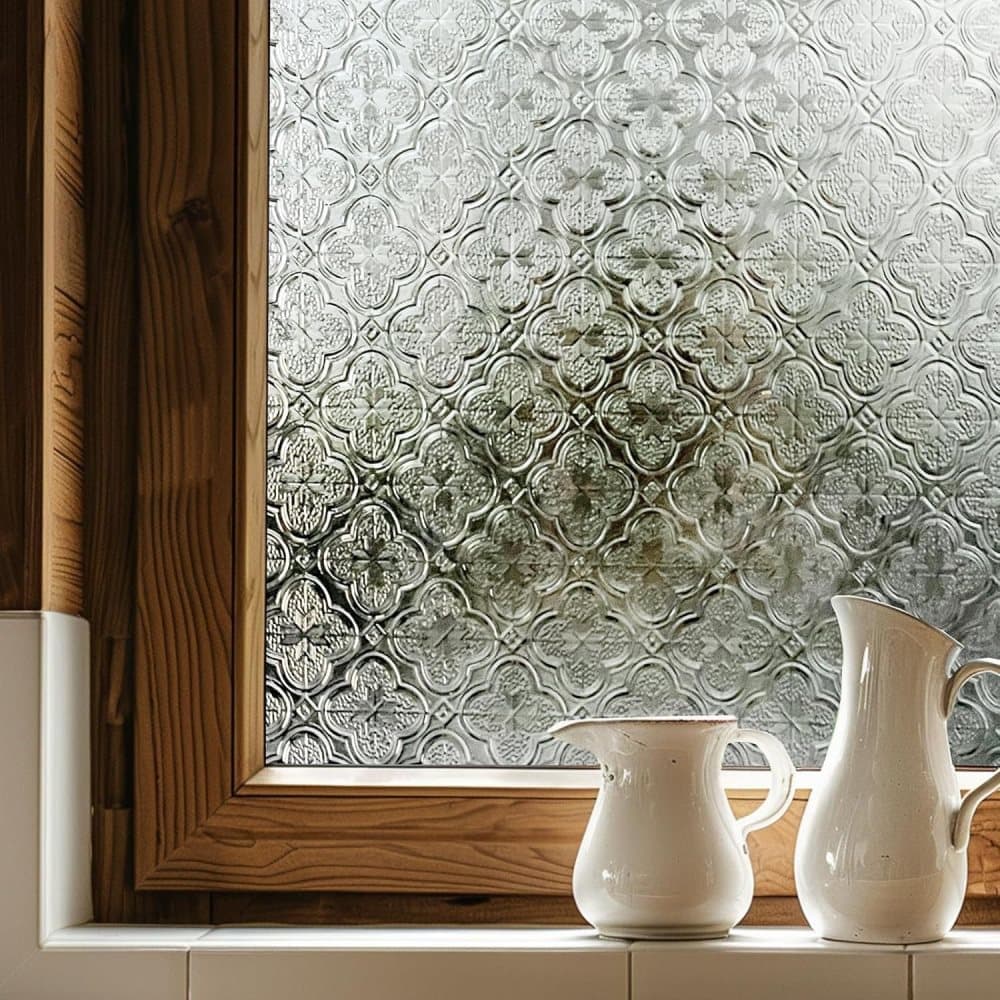 3D Window Film Self-Adhesive Privacy UV Heat Protection Decorative Reusable for Bathroom Home Glass, 50cmx3m