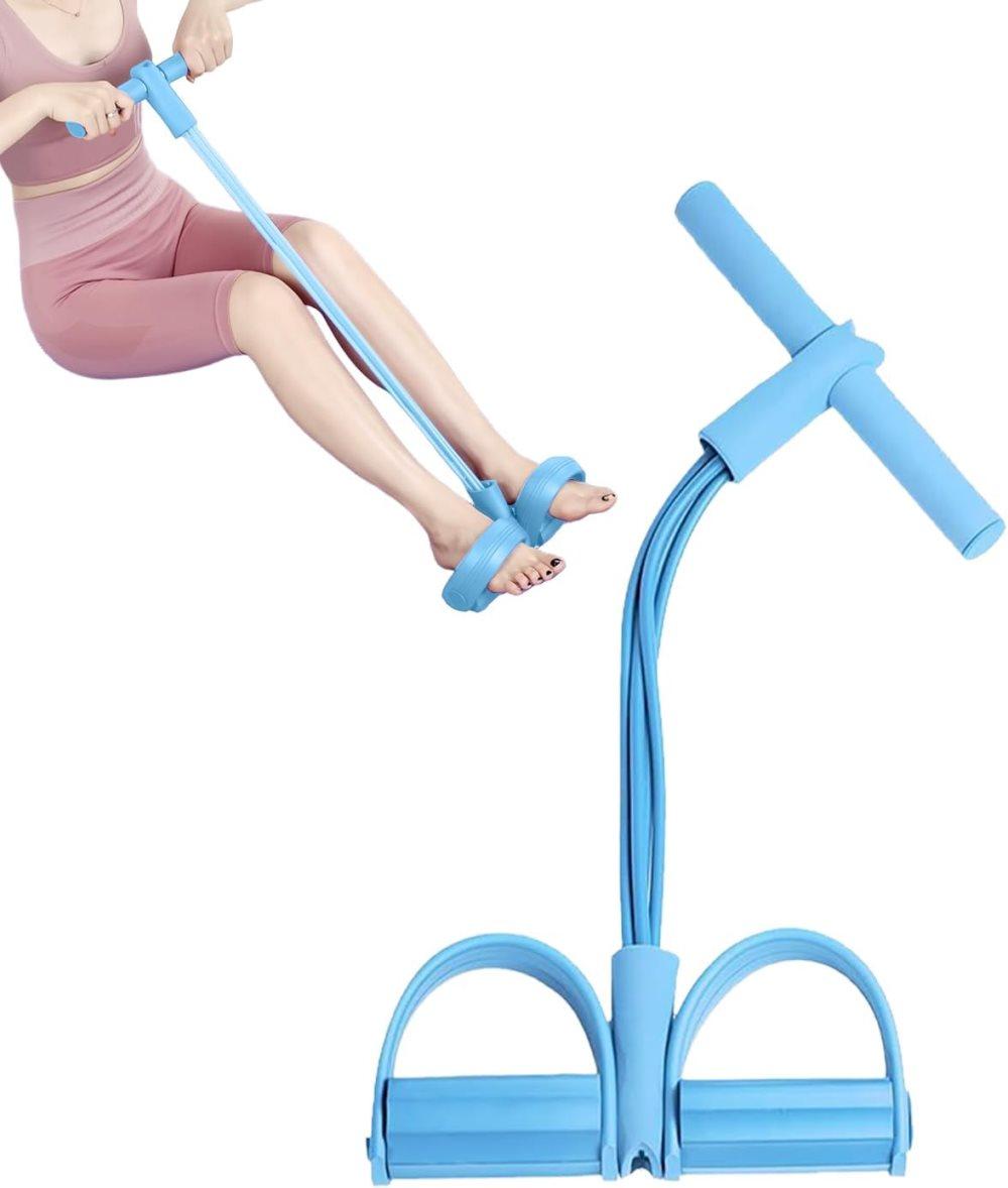 Abdominal trainer exercise band for sit-up training, multifunctional tension rope fitness pedal training slap pull band, Blue