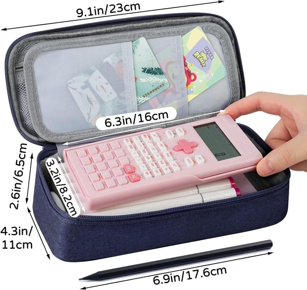 Large Capacity Pencil Case Light Blue, Multifunctional Lightweight Durable Organizer for Students and Office
