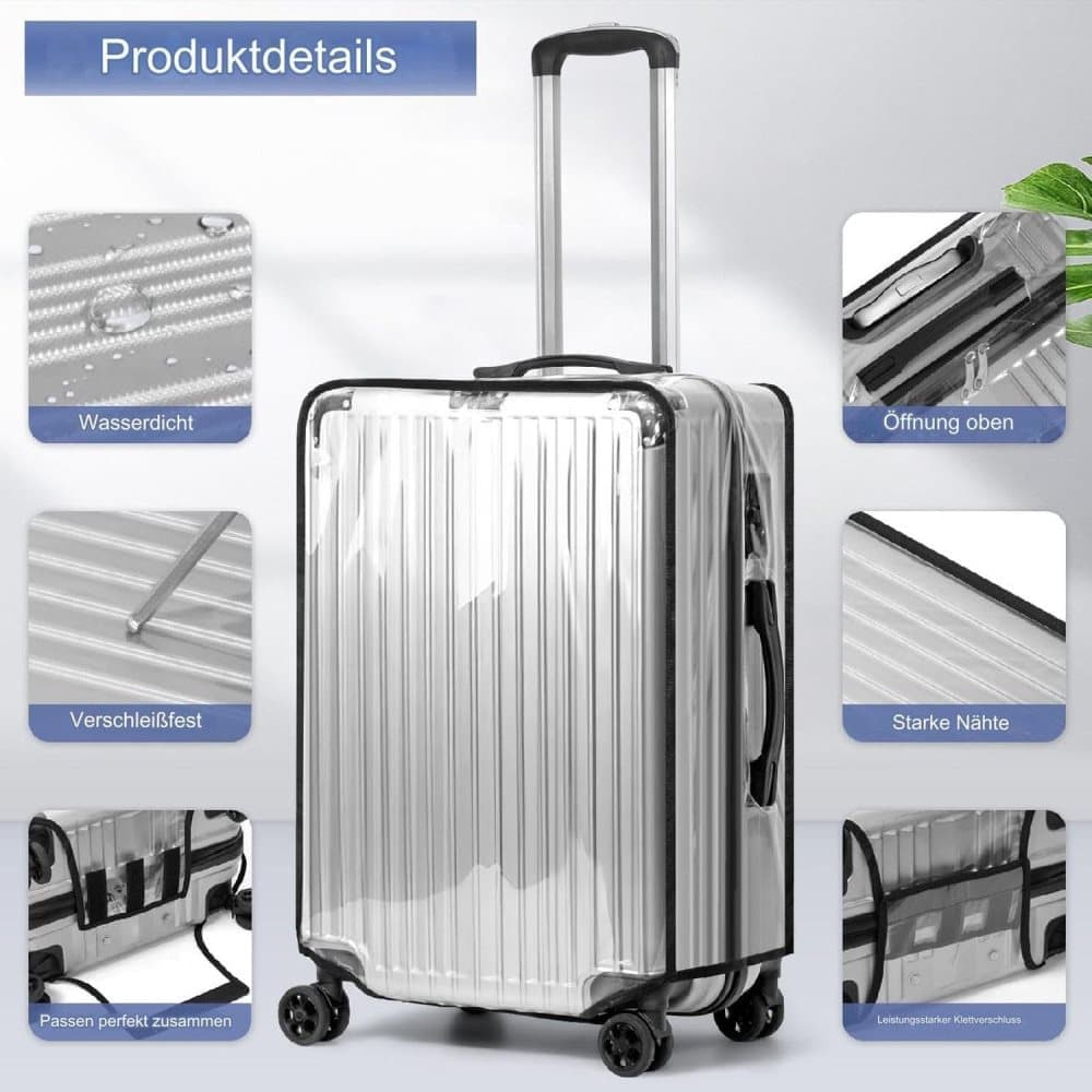 Transparent Protective Case for Suitcase, Waterproof Dustproof Durable Extra Thick, Compatible with Cabin Bags and Suitcases, 30 inch