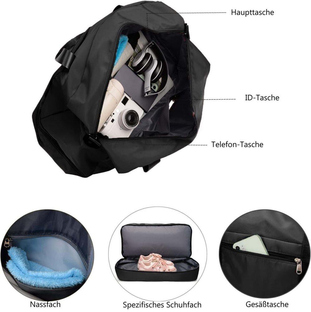 Large Capacity Waterproof Nylon Sport Gym Bag for Women and Men