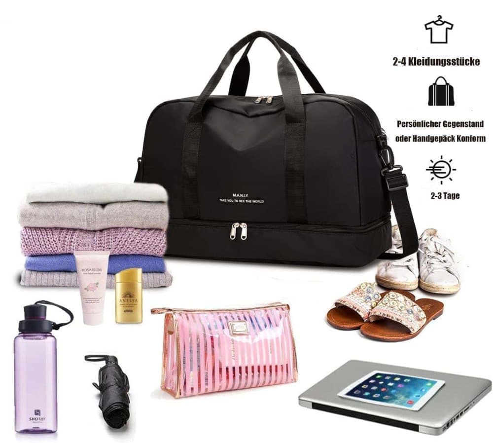 Large Capacity Waterproof Nylon Sport Gym Bag for Women and Men