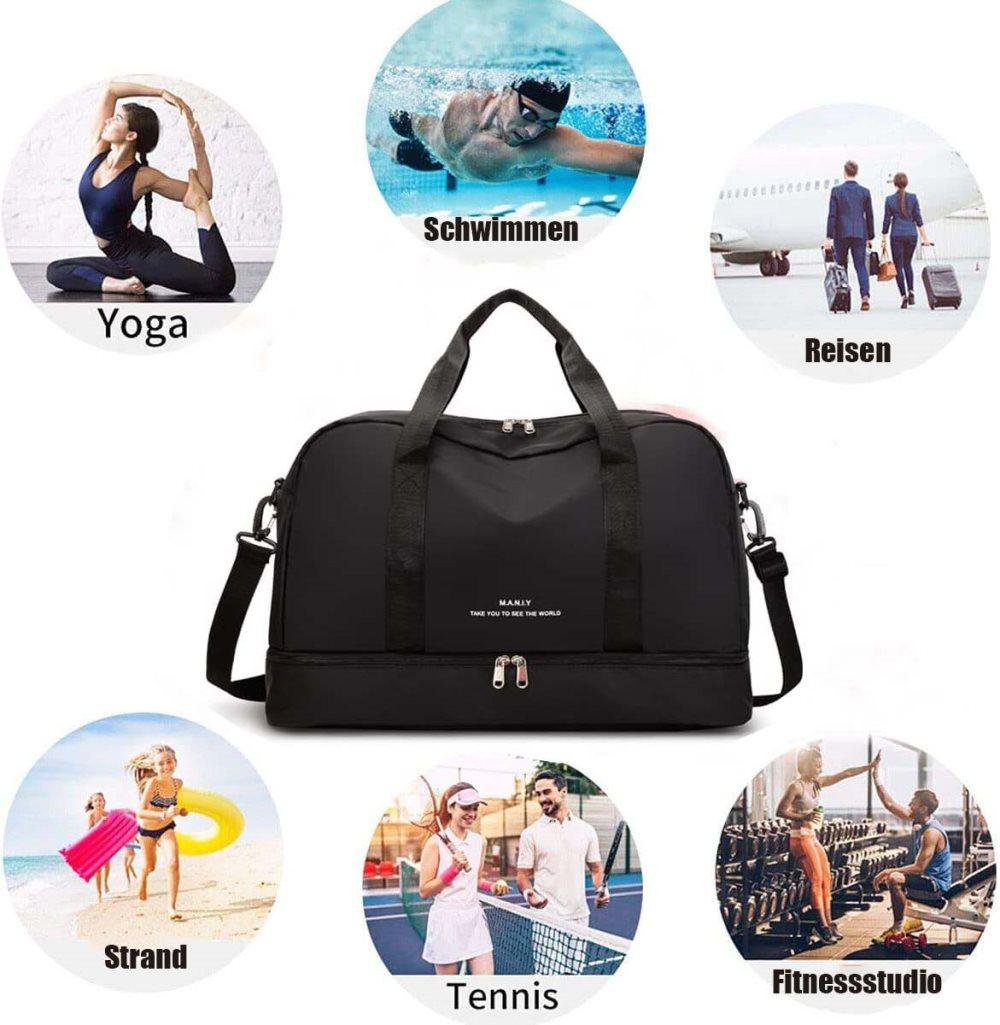 Large Capacity Waterproof Nylon Sport Gym Bag for Women and Men