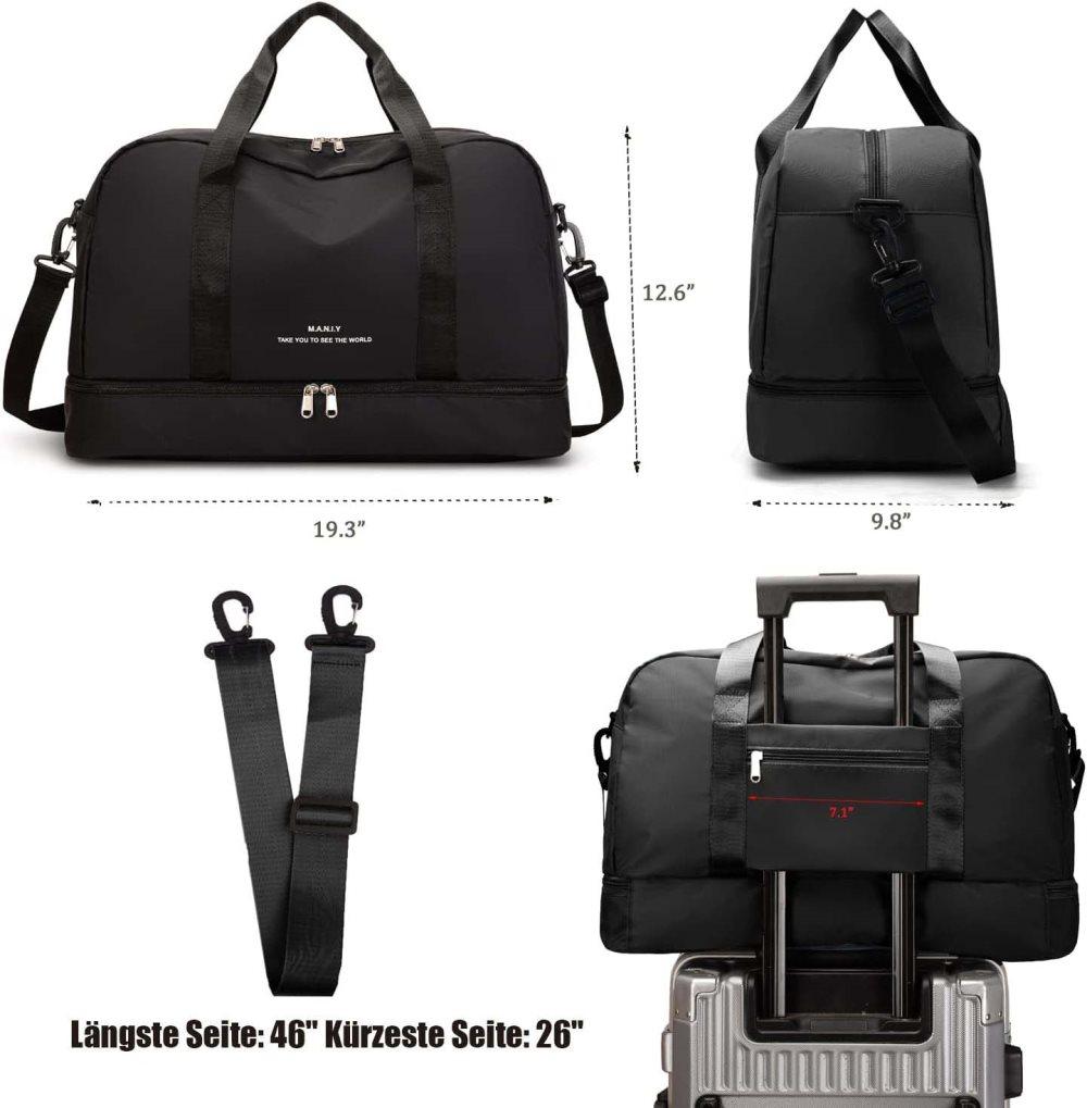 Large Capacity Waterproof Nylon Sport Gym Bag for Women and Men