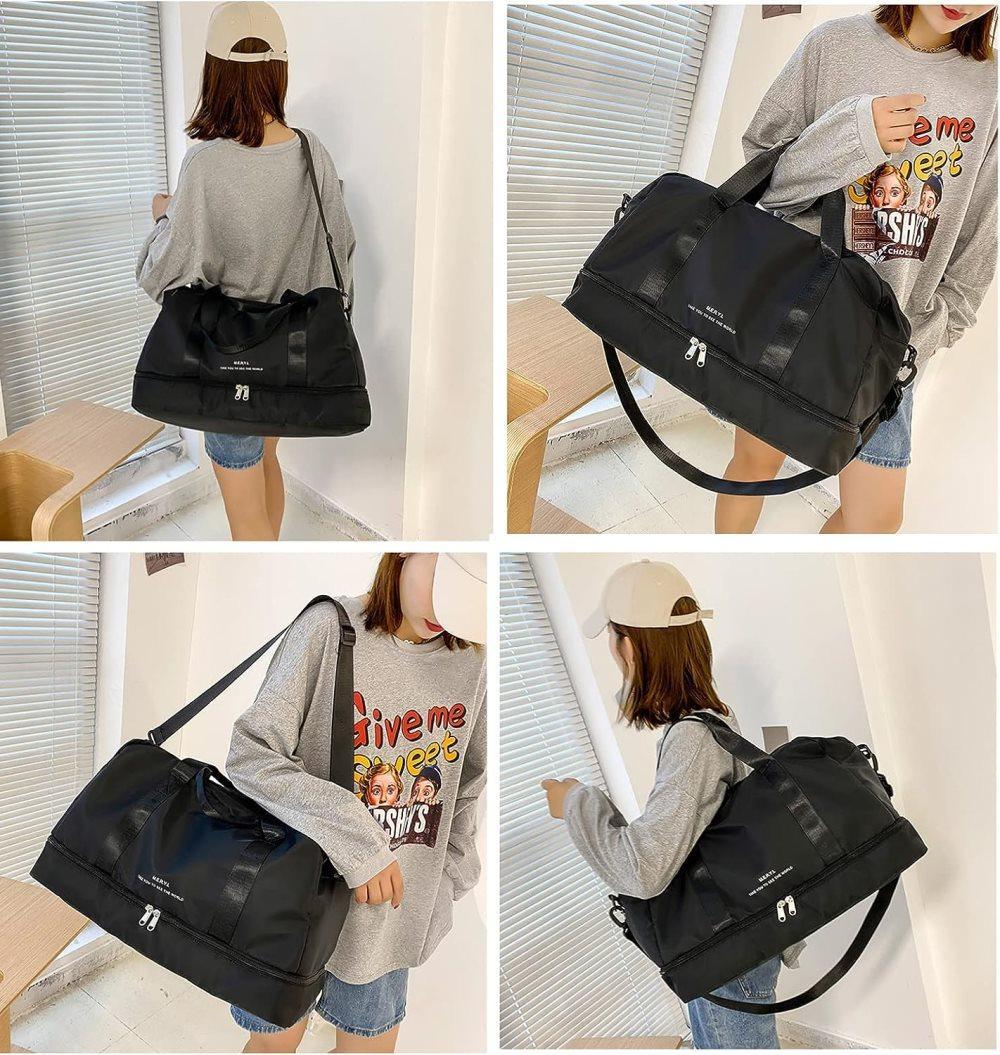 Large Capacity Waterproof Nylon Sport Gym Bag for Women and Men
