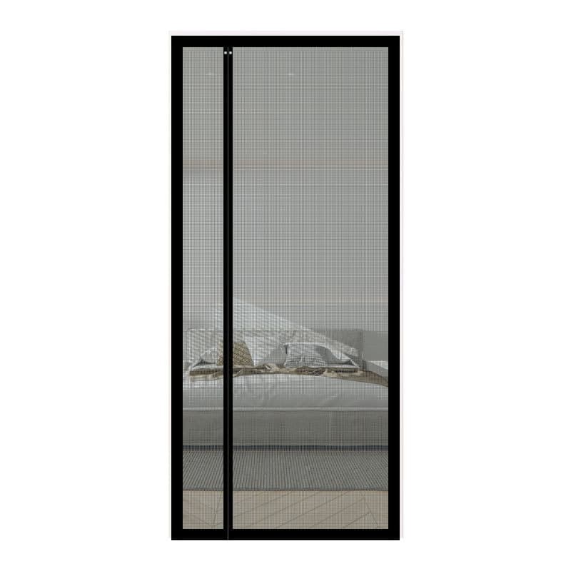 80 x 210 cm Magnetic Mosquito Net Door Self-Adhesive Side Opening Curtain Removable Durable Insect Fly and Cat Proof, Black