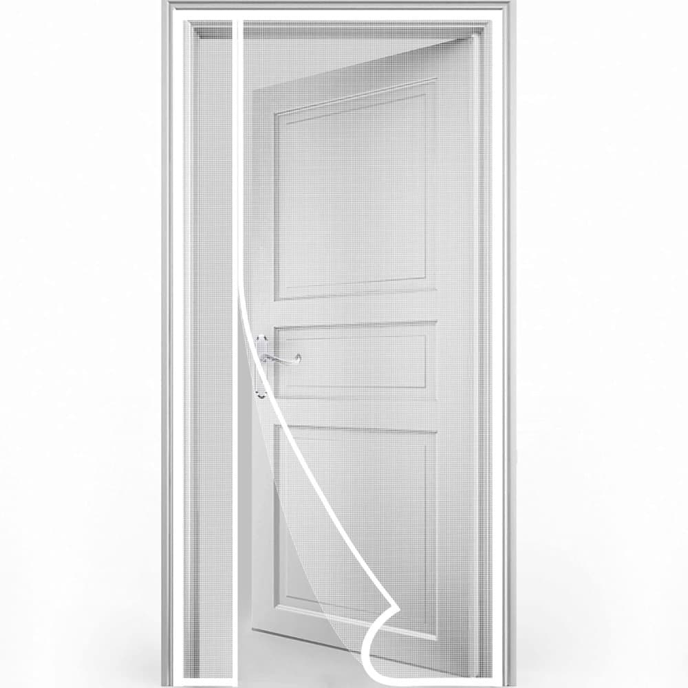 80 x 210 cm Magnetic Mosquito Net Door Self-Adhesive Side Opening Curtain Removable Durable Insect Fly and Cat Proof, White