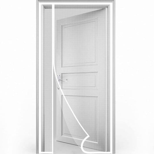 80 x 210 cm Magnetic Mosquito Net Door Self-Adhesive Side Opening Curtain Removable Durable Insect Fly and Cat Proof, White