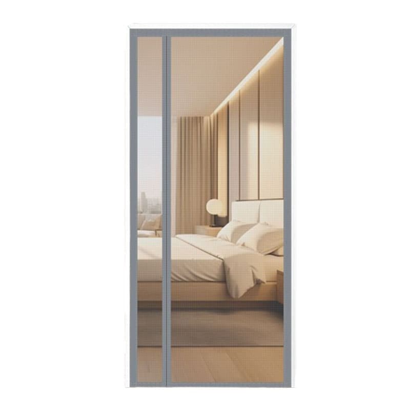 1 Magnetic Mosquito Net Door Self-Adhesive Side Opening Curtain Removable Durable Insect Fly and Cat Proof, 90x210cm Gray