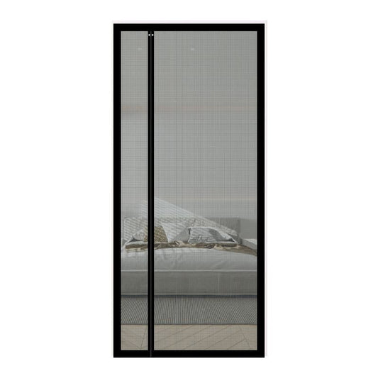 80 x 210 cm Magnetic Mosquito Net Door Self-Adhesive Side Opening Curtain Removable Durable Insect Fly and Cat Proof, 90x200 cm, Black