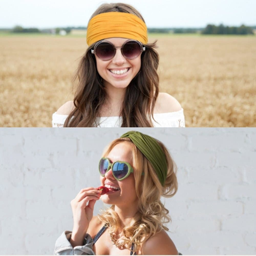 4 pcs Elastic Hair Band Headband for Yoga Training, Patterned