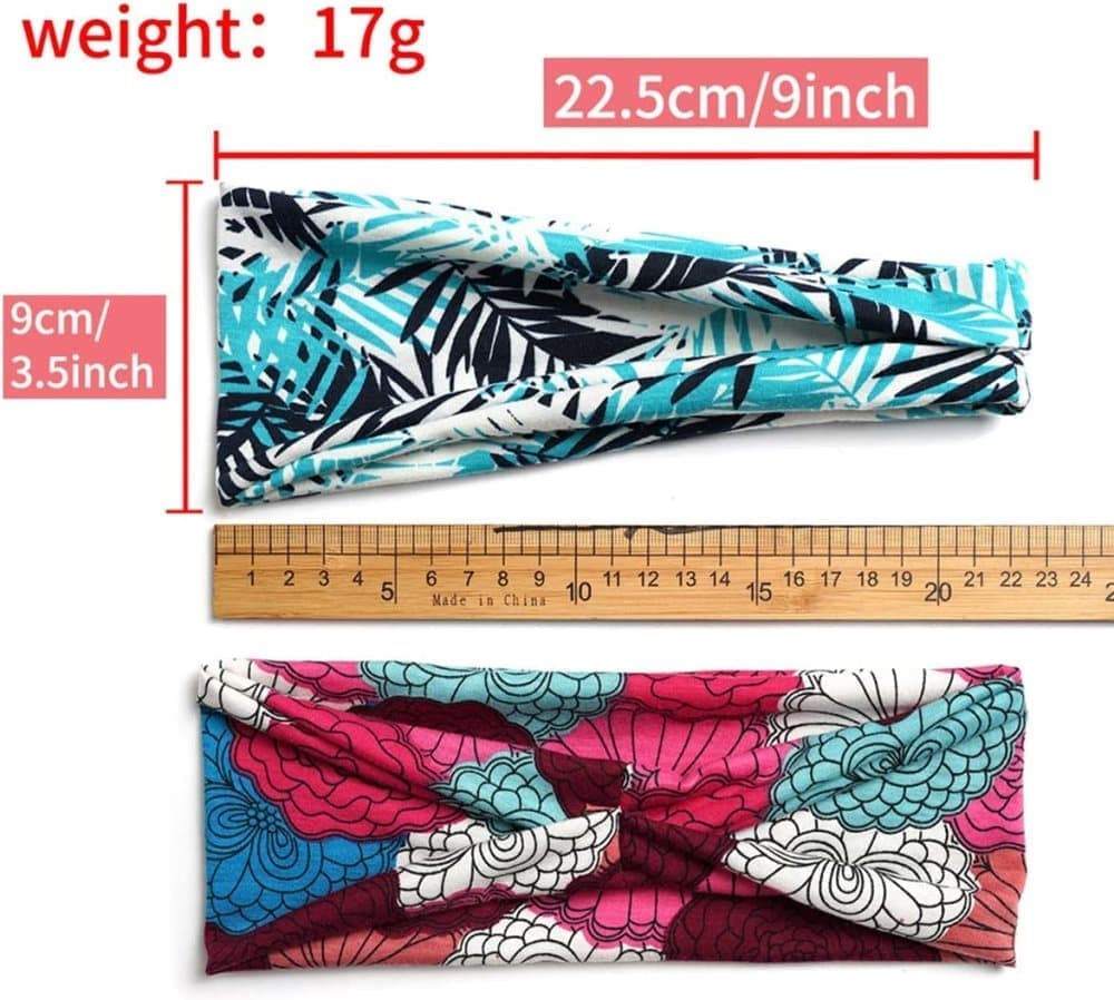 6 pcs Elastic Hair Band Headband for Yoga Training, Patterned