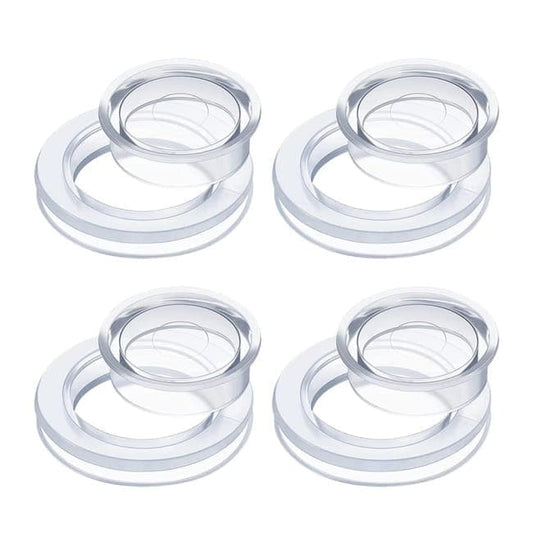 4-pack Transparent Silicone Umbrella Hole Ring and Cap for Garden and Patio, 2.5-inch