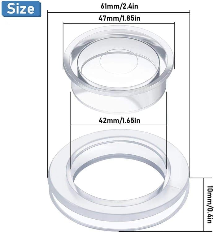 4-pack Transparent Silicone Umbrella Hole Ring and Cap for Garden and Patio, 2.5-inch