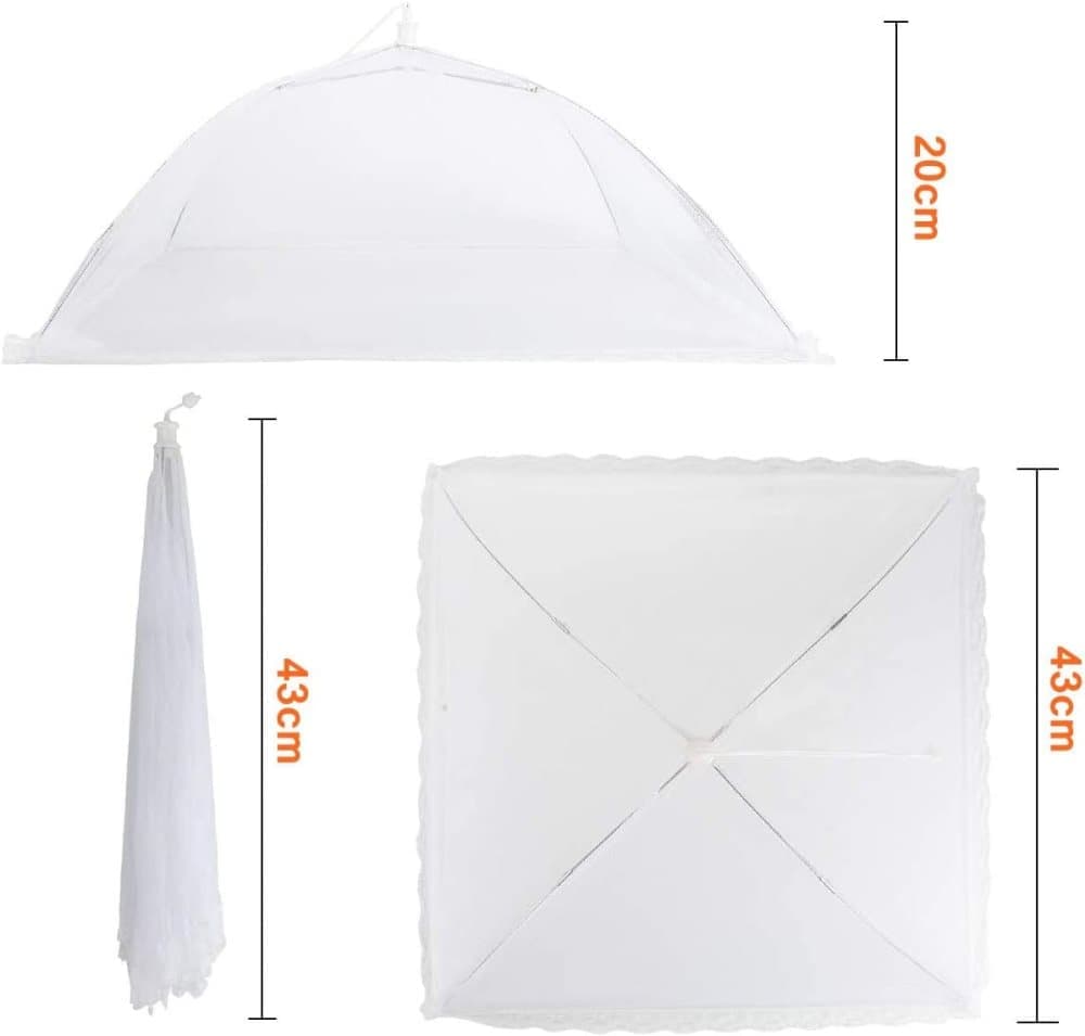 4 Pack Pop-up Food Cover Mesh Insect Net, Foldable for Camping Picnic Grilling, 43cm, Compatible with Oral-B Braun