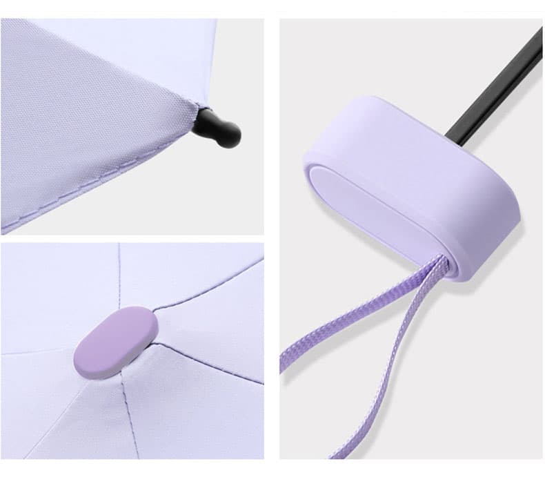 6-Fold Portable Mini Umbrella UV Protection for Sun and Rain, Ultralight Compact, Pink