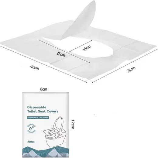40 pcs Biodegradable Toilet Seat Covers, Flushable Travel Toilet Covers, 38x46cm