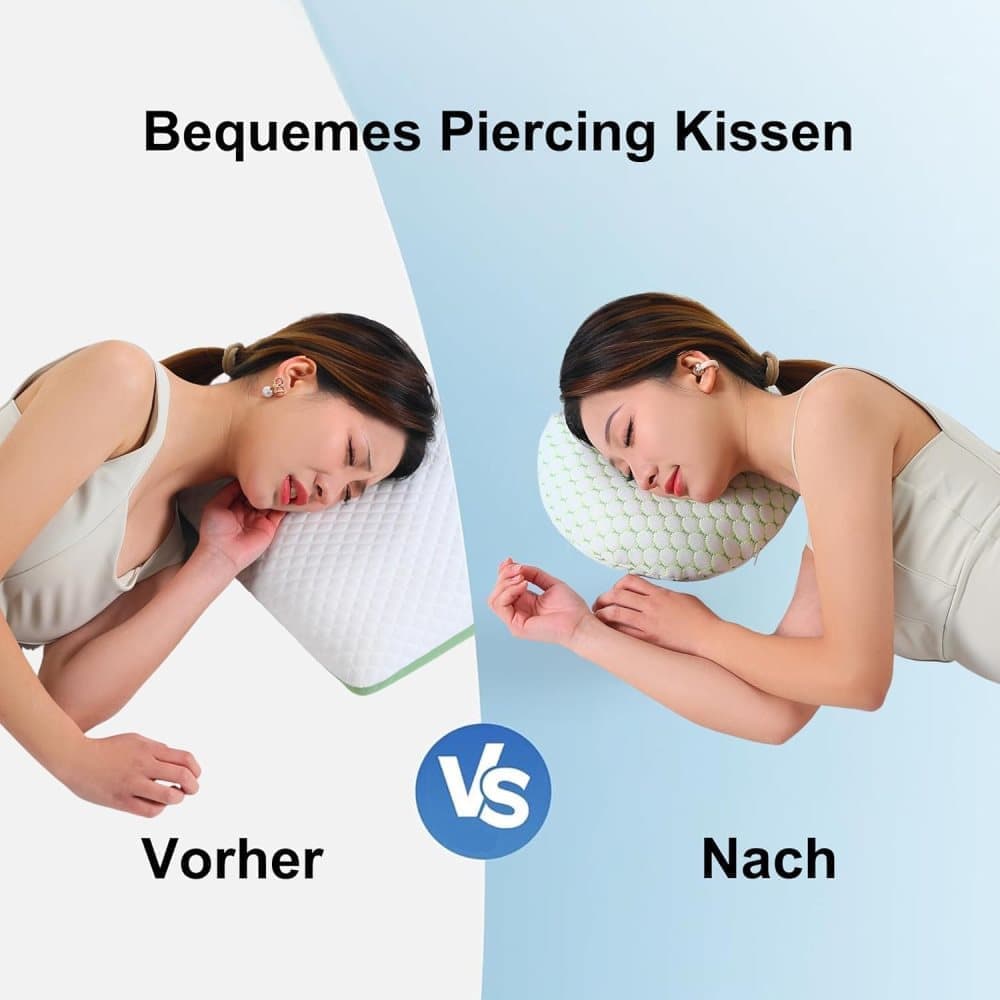 Orthopedic Pillow with Ear Holes for Side Sleeping, Super Microfiber Bamboo Fiber Perforated Pillow, Comfortable and Ear-Friendly, Pink