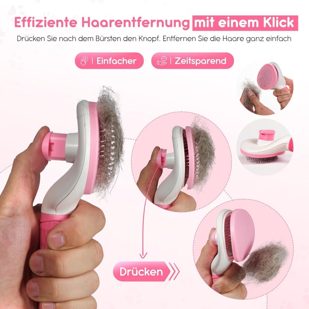 Dog brush and fur brush for dogs and cats, Pink