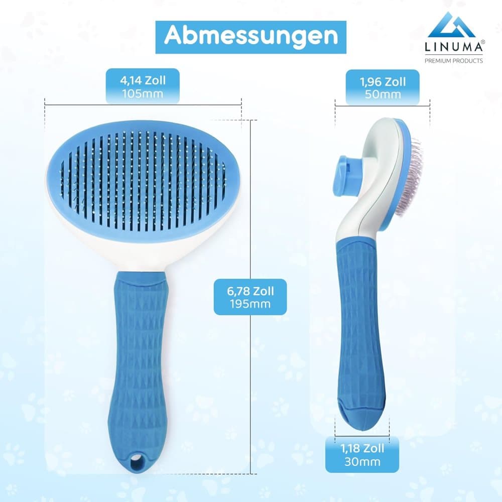 Dog brush for dogs and cats, fur brush, compatible with all breeds, Blue