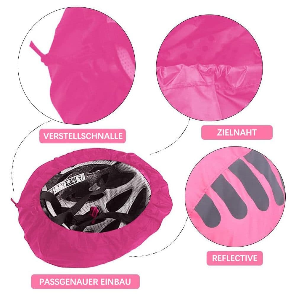 Reflective Bicycle Helmet Cover, Universal Wind and Water Resistant, Compatible with All Brands, Pink