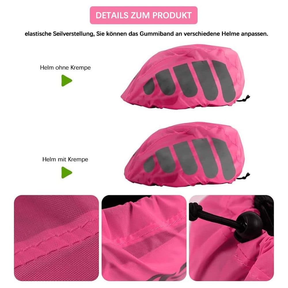 Reflective Bicycle Helmet Cover, Universal Wind and Water Resistant, Compatible with All Brands, Pink