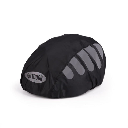 Reflective Bicycle Helmet Cover, Water and Wind Resistant Rain Cover, Black