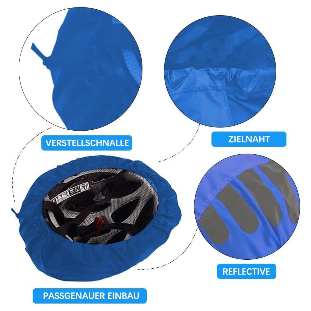 Reflective Bicycle Helmet Cover, Water and Wind Resistant Rain Cover, Black