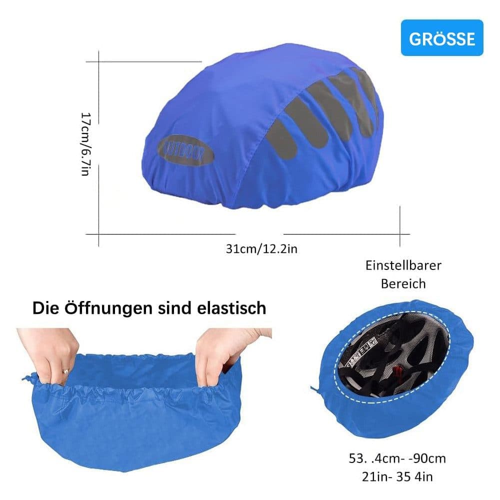 Reflective Bicycle Helmet Cover, Universal Wind and Water Resistant, Compatible with All Bikes, Orange