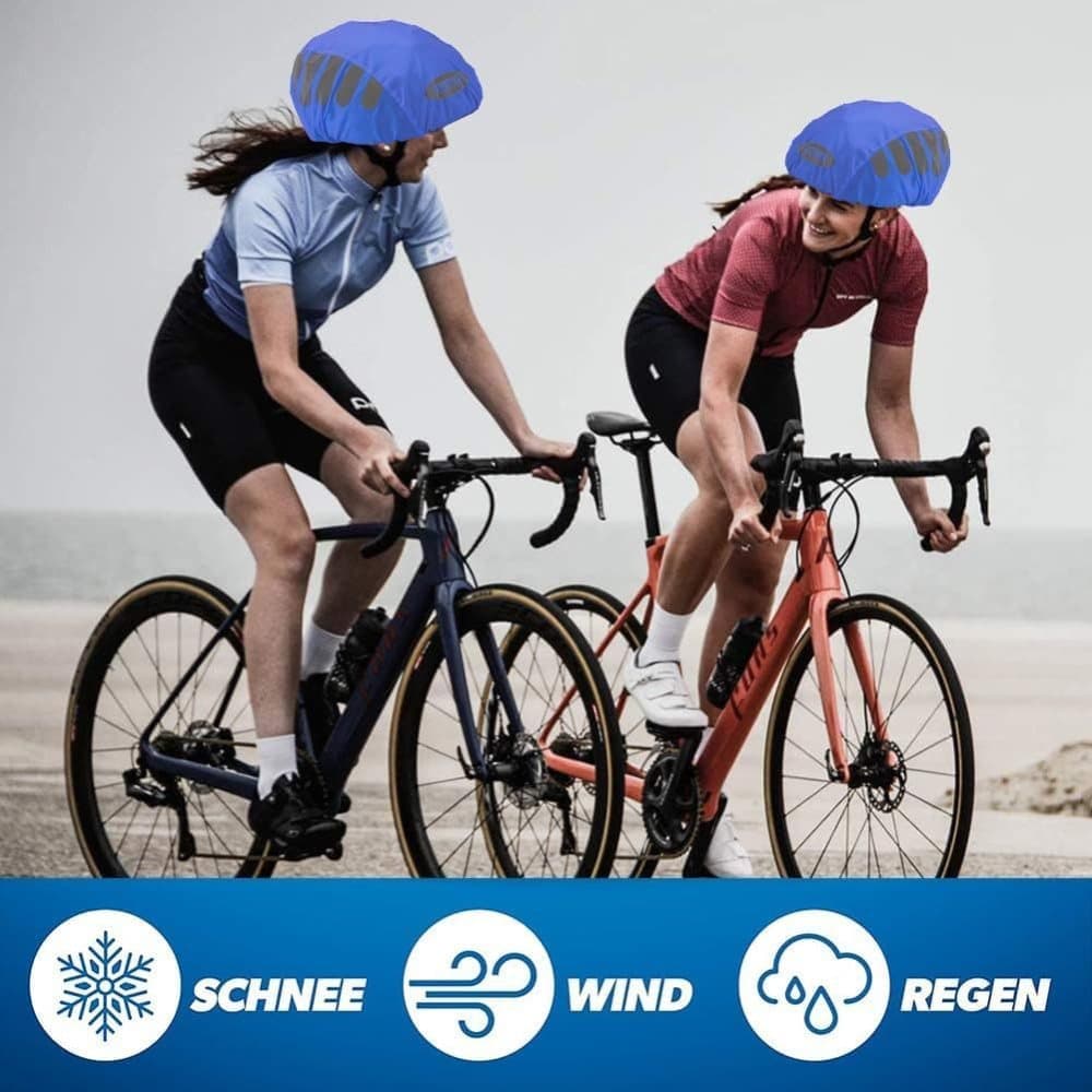 Reflective Bicycle Helmet Cover, Universal Wind and Water Resistant, Compatible with All Bikes, Orange